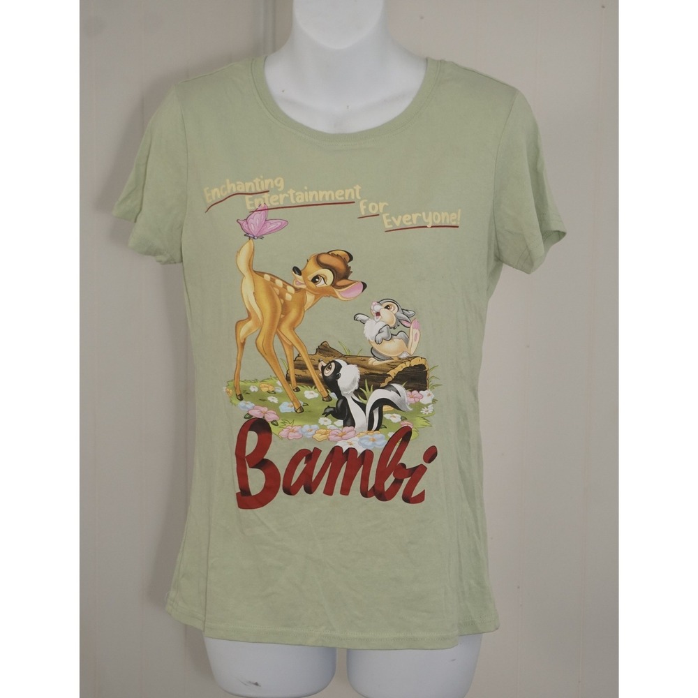 Disney Large Sage Green Bambi Graphic T-Shirt Enchanting Entertainment